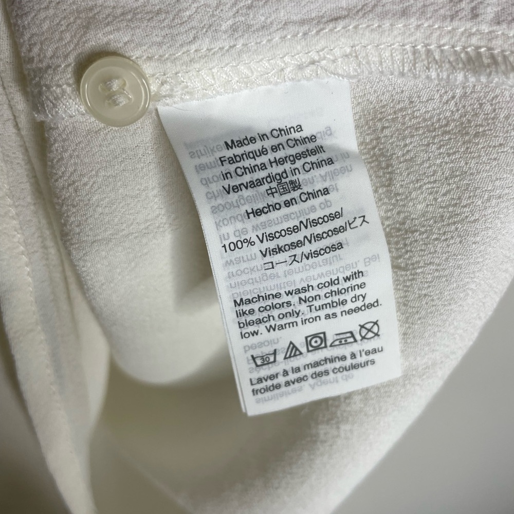 Point Sur Drapey Popover Cream White Blouse Top XS - Picture 6 of 7
